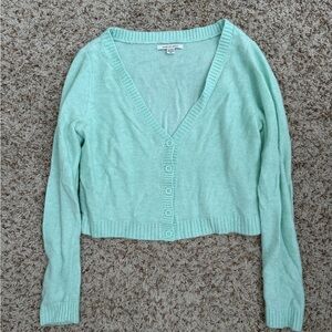 American Eagle Mint Cropped Cardigan